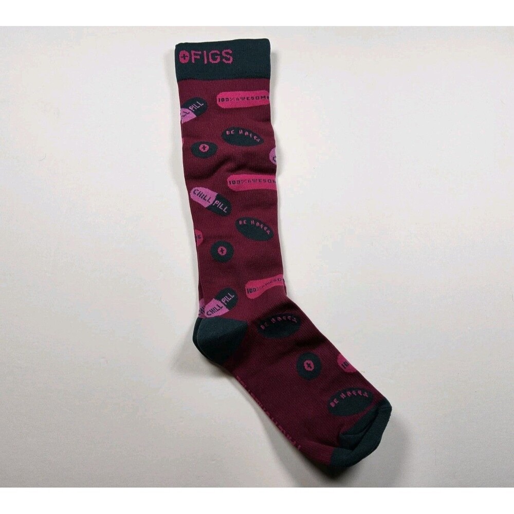 FIGS Compression Take A Chill Pill Pharmacist Socks Size M